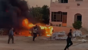 רכבים שהועלו באש בכפר מאלכ שליד רמאללה