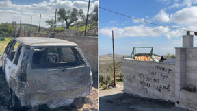 כתובת תג מחיר ורכב שהוצת בכפר א-טייבה