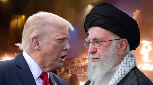 עלי חמינאי ודונלד טראמפ, על רקע המחאה באיראן