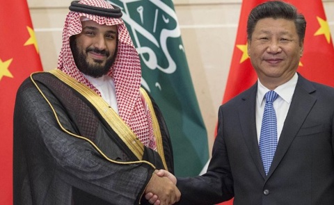 נשיא סין שי ז'פינעם יורש העצר הסעודי מוחמד בן סלמן