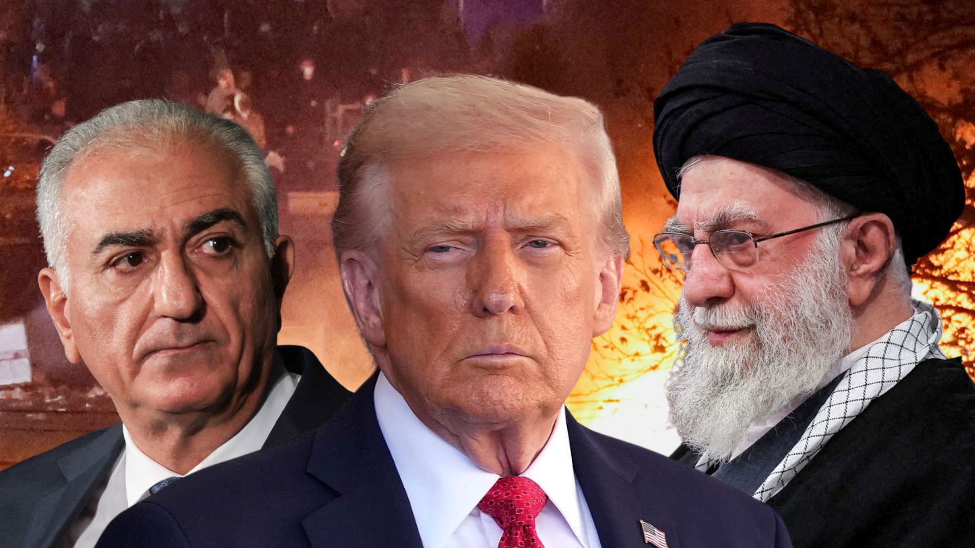 עלי חמינאי, דונלד טראמפ ורזא פהלווי