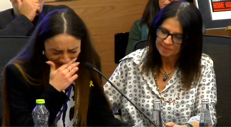 טאיסיה זמולוצקי בוכה בדיון בכנסת
