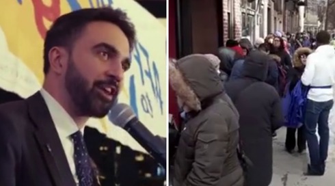 ממדאני הבטיח - פולימרקט קיימו: תורי ענק לסופר-מרקטים חינמיים בניו יורק