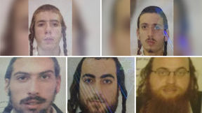 תושבי צפת שנהרגו בהתהפכות הרכב במרוקו. משמאל למעלה בכיוון השעון: משה גלנט, יוסף חיים תפילינסקי, נתן שפירא, ישראל מאיר שאשא ושמעון תפילנסקי
