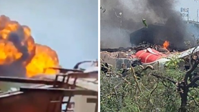 רגעי התרסקות המטוס בהודו