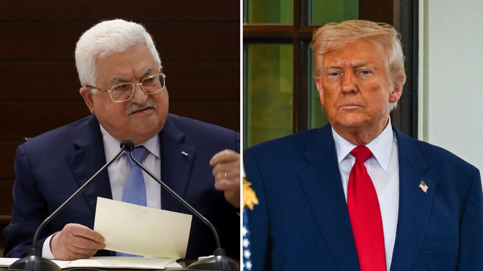 דונלד טראמפ ואבו מאזן