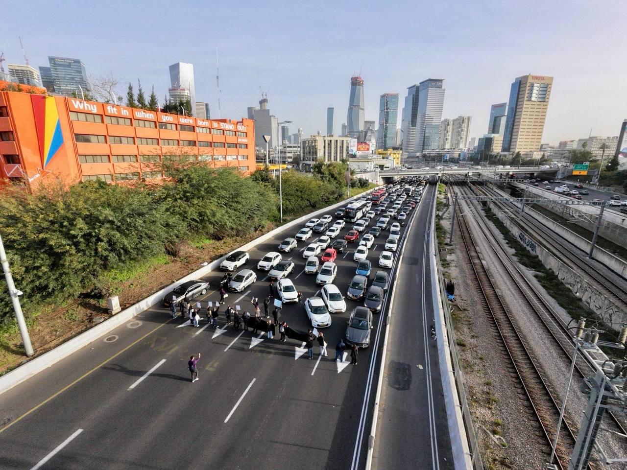 חסימה באיילון דרום, הבוקר