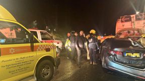 זירת התאונה בכביש 65, סמוך לצומת מי עמי