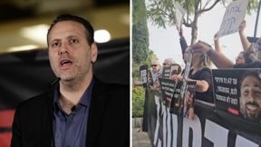 מפגינים מול ביתו של השר מיקי זוהר