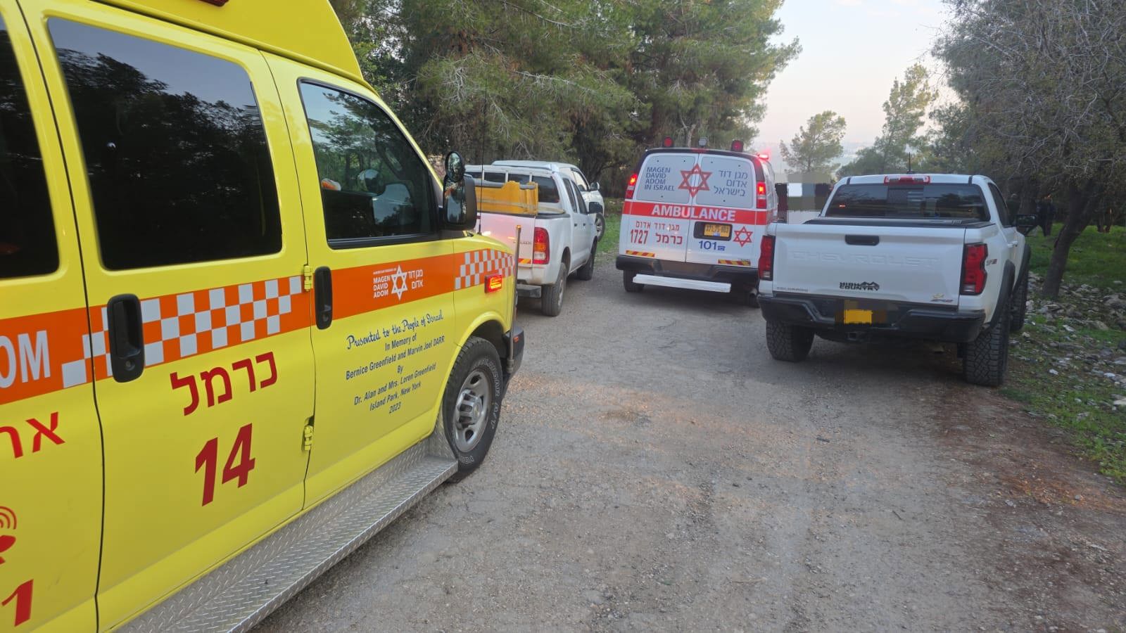 כוחות ההצלה שהגיעו לזירה